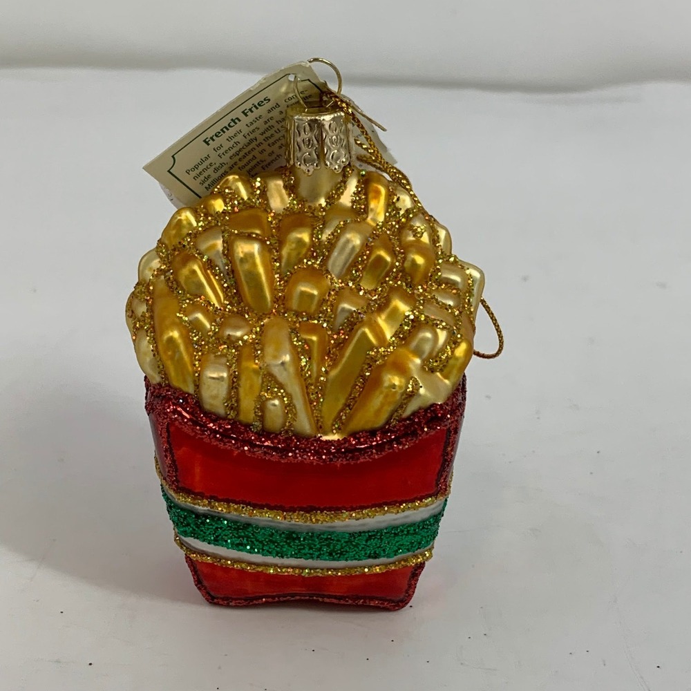 Old World Christmas French Fries Glass Ornament Foodie Ornament Gift‎